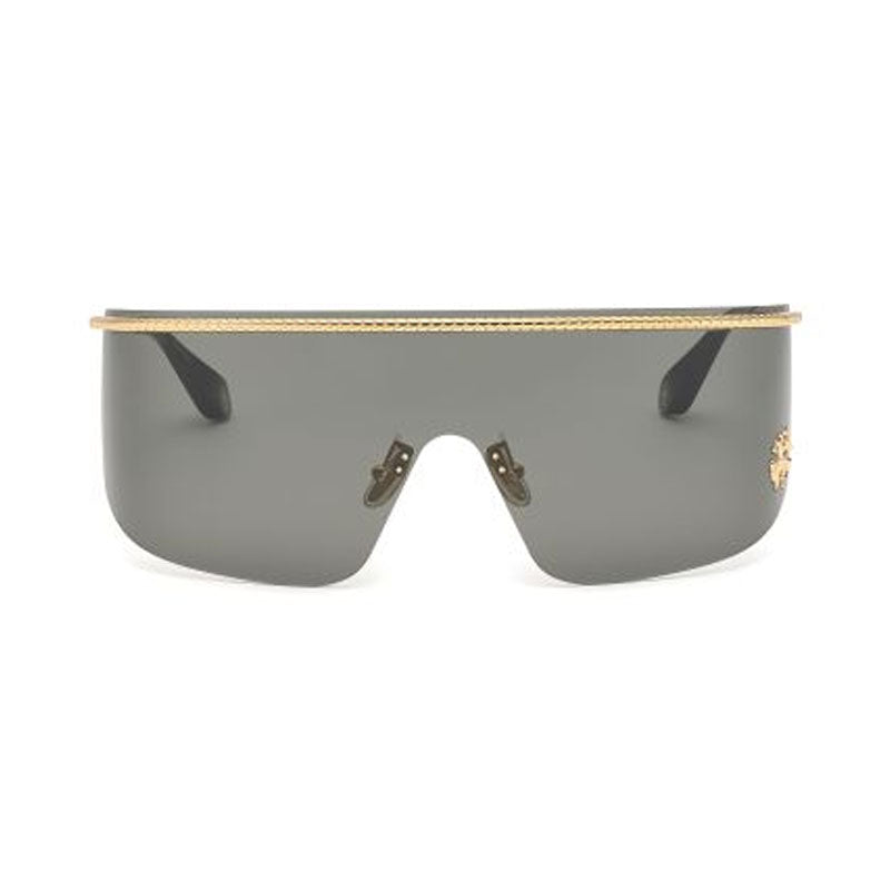 Roberto Cavalli Sunglasses Shield Rimless, Shiny Rose Gold Frame and Grey Lens SRC012M0300