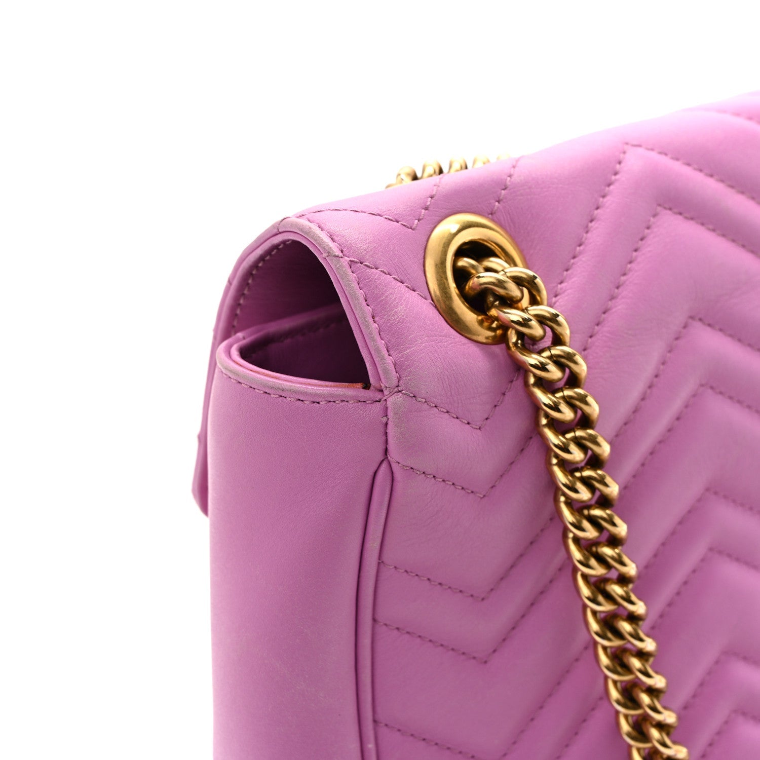 Calfskin Matelasse Medium GG Marmont Shoulder Bag Candy Mousse