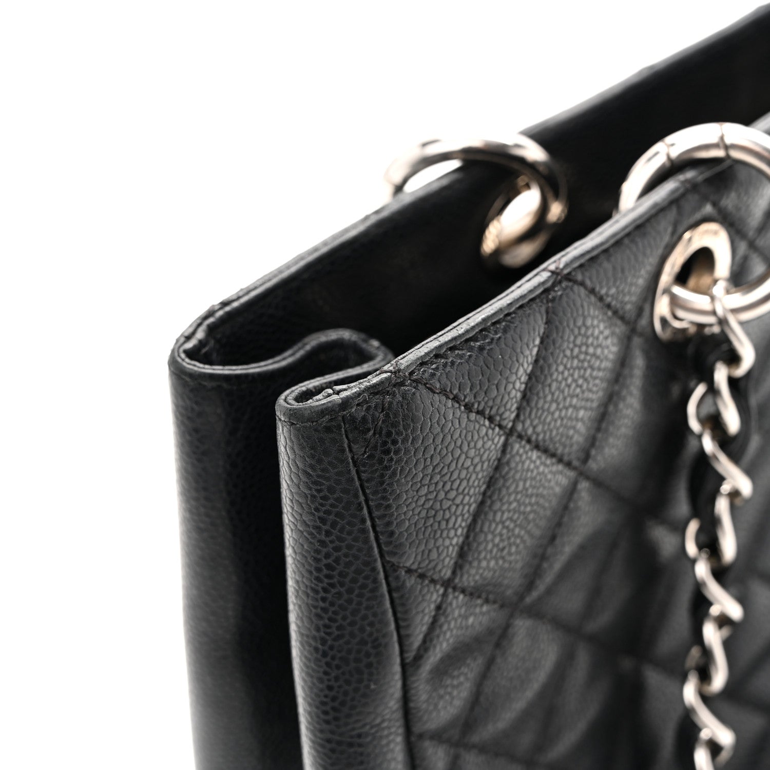Caviar Quilted Grand Shopping Tote GST Black