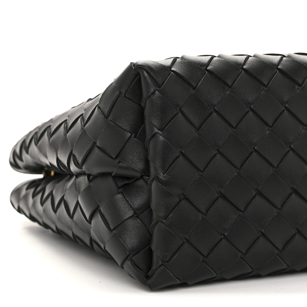Nappa Intrecciato Small Andiamo With Chain Shoulder Bag Black