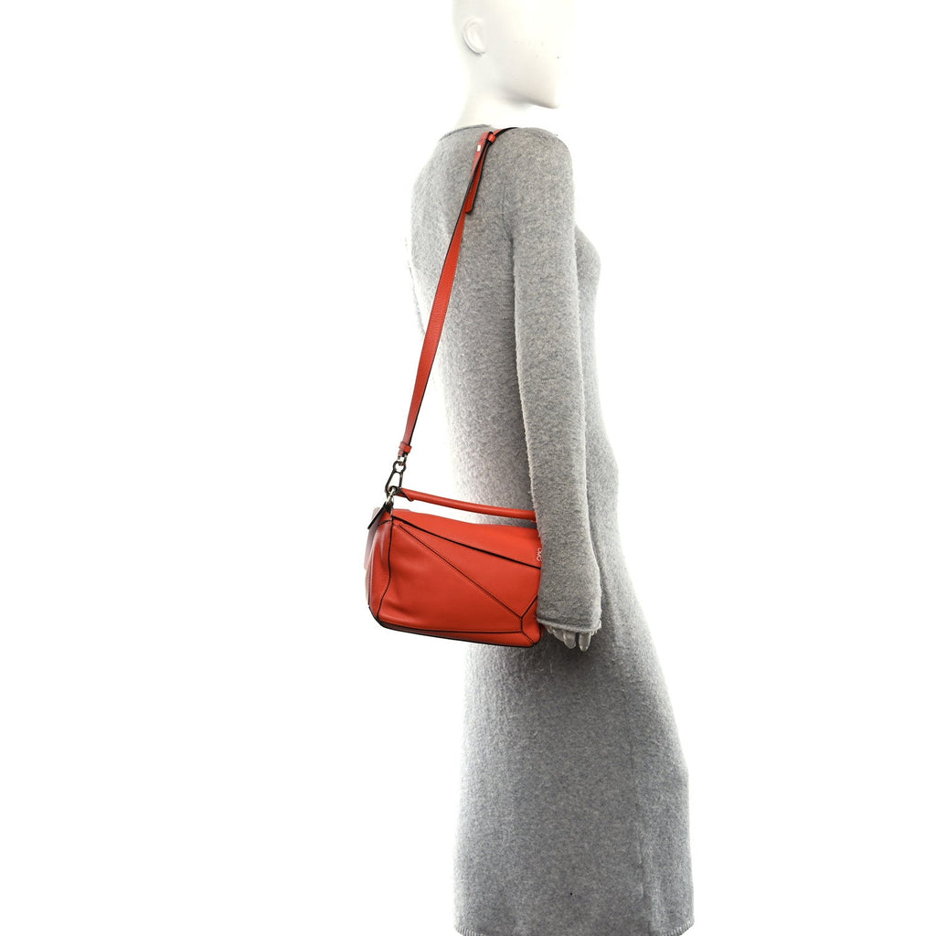 Calfskin Small Puzzle Bag Orange