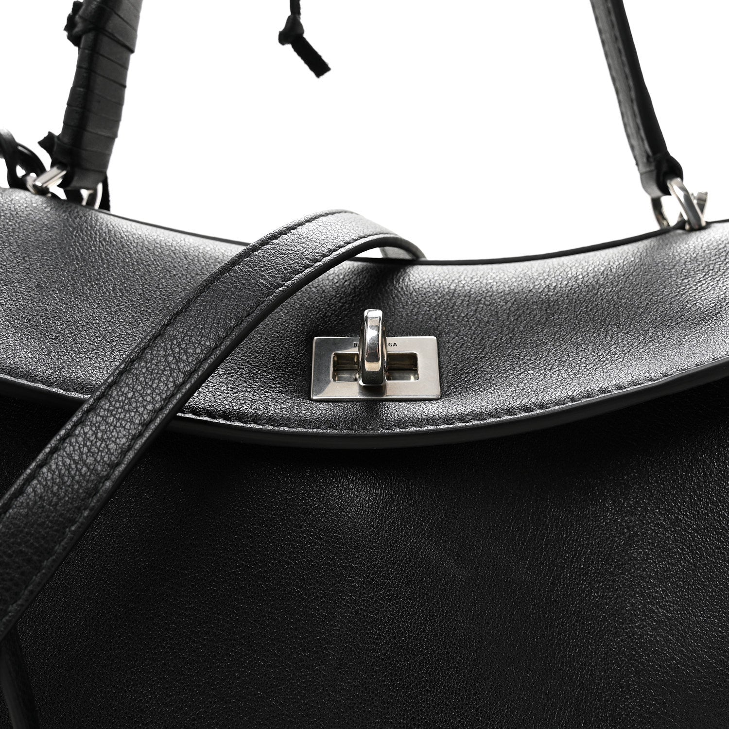 Natural Smooth Madeline Calfskin Fringes Small Rodeo Top Handle Handbag Black