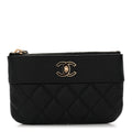 Caviar Quilted Small Vintage Mademoiselle Cosmetic Case Black