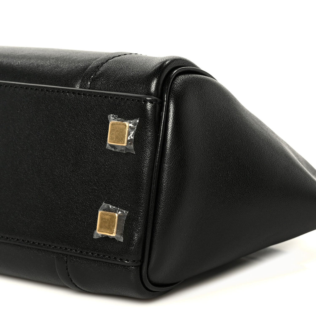 Supple Shiny Lambskin Little New Luggage Black