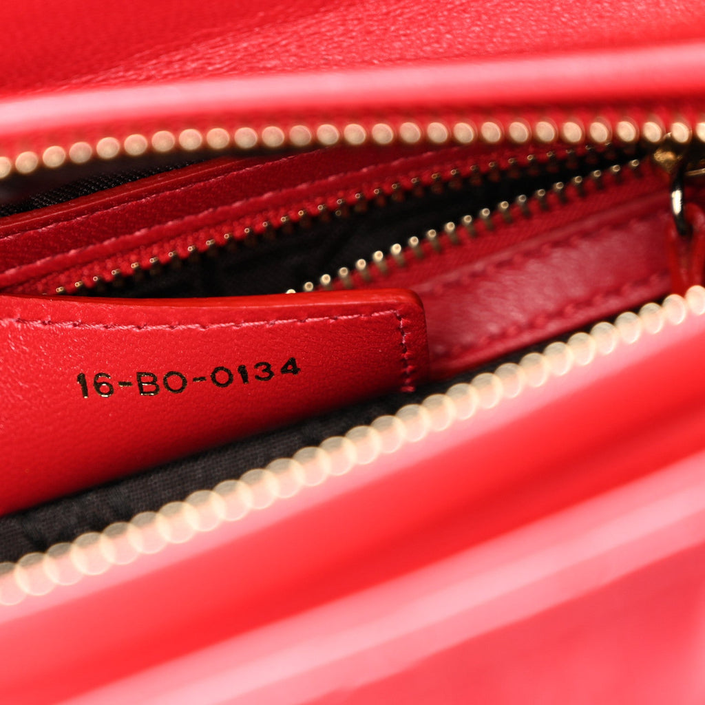 Lambskin Cannage Medium Lady Dior Red