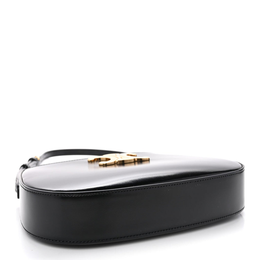 Shiny Calfskin Medium Tilly Triomphe Shoulder Bag Black