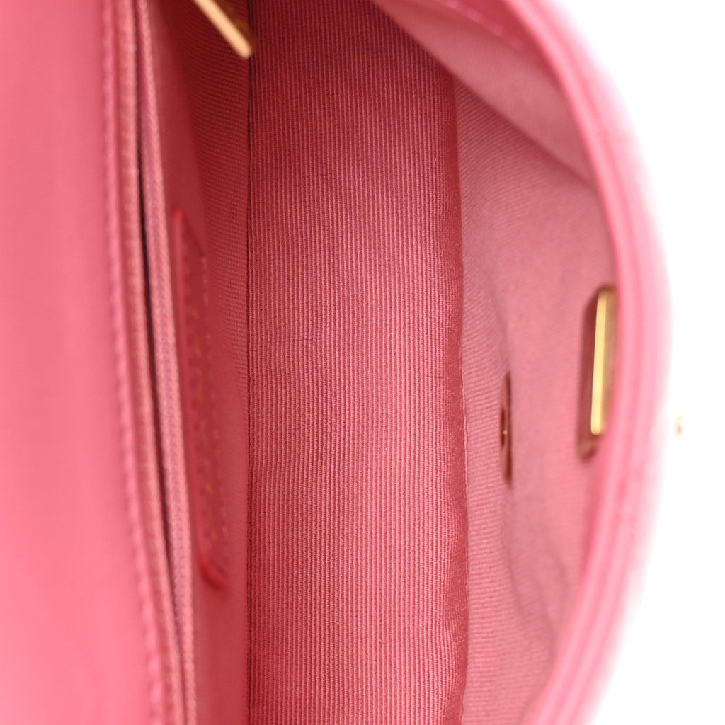 Lambskin Quilted CC Small Dynasty Flap Pink