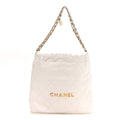 Shiny Calfskin Quilted Small Chanel 22 White
