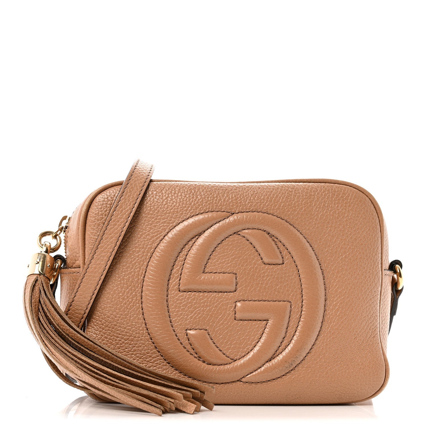 Pebbled Calfskin Small Soho Disco Bag Camelia