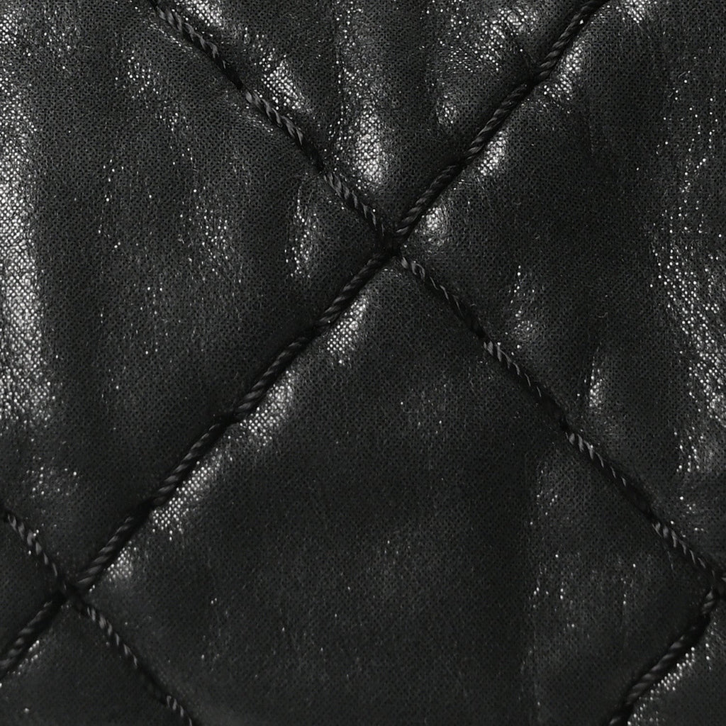 Iridescent Calfskin Quilted Relax CC Bowler Bag Black