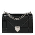 Patent Medium Diorama Flap Bag Black