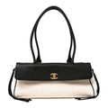 Grained Calfskin Boucle Urban Essentials Small Shopping Bag Black Ivory