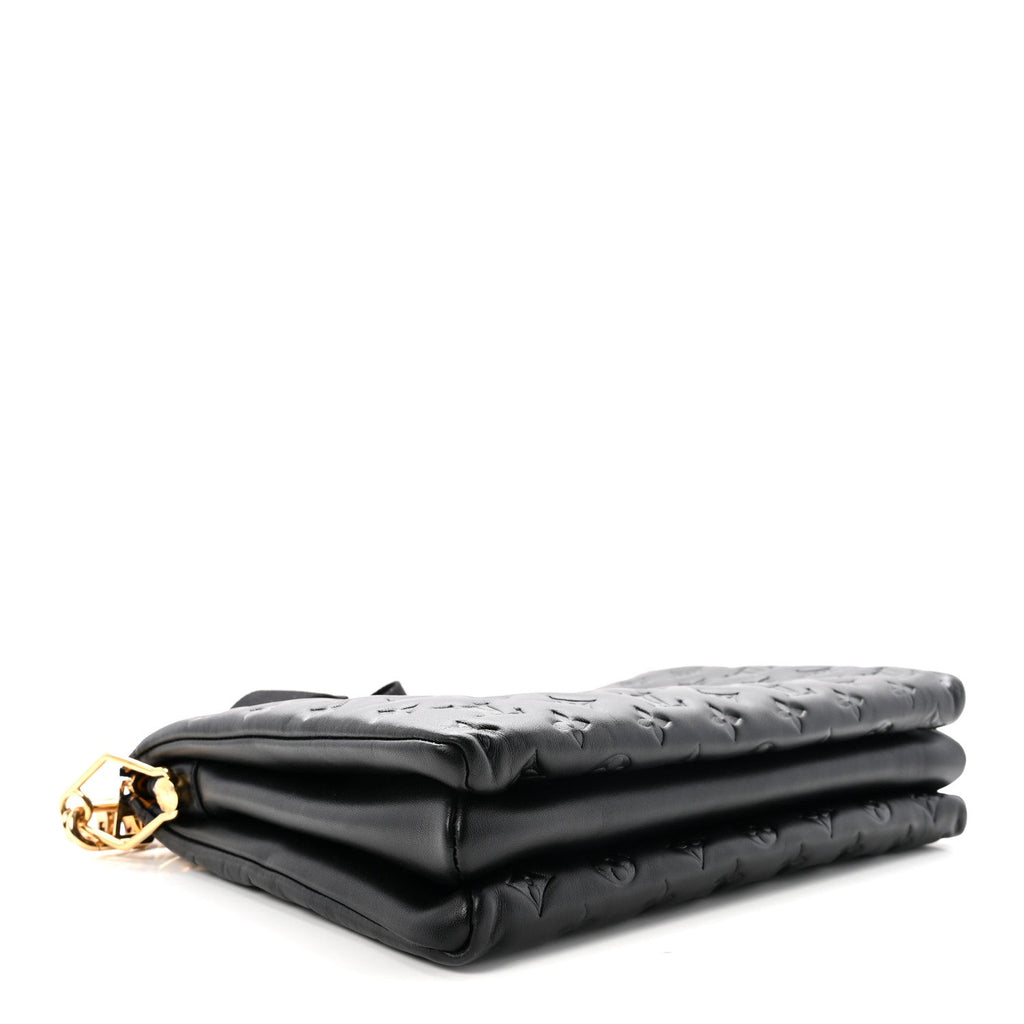 Lambskin Embossed Monogram Coussin MM Black