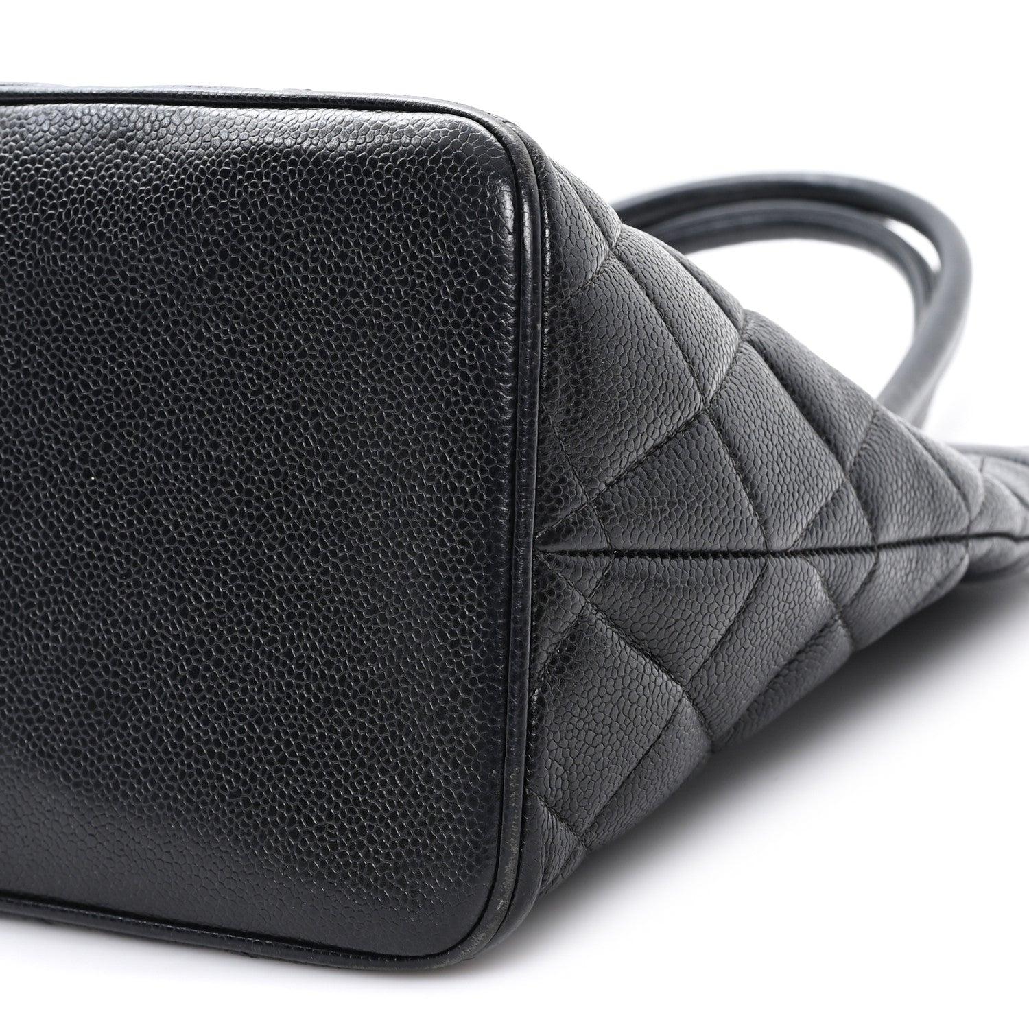 Caviar Quilted Medallion Tote Black