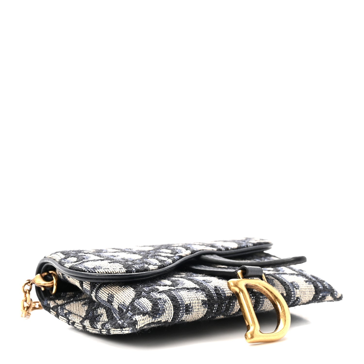 Oblique Nano Saddle Chain Pouch Blue