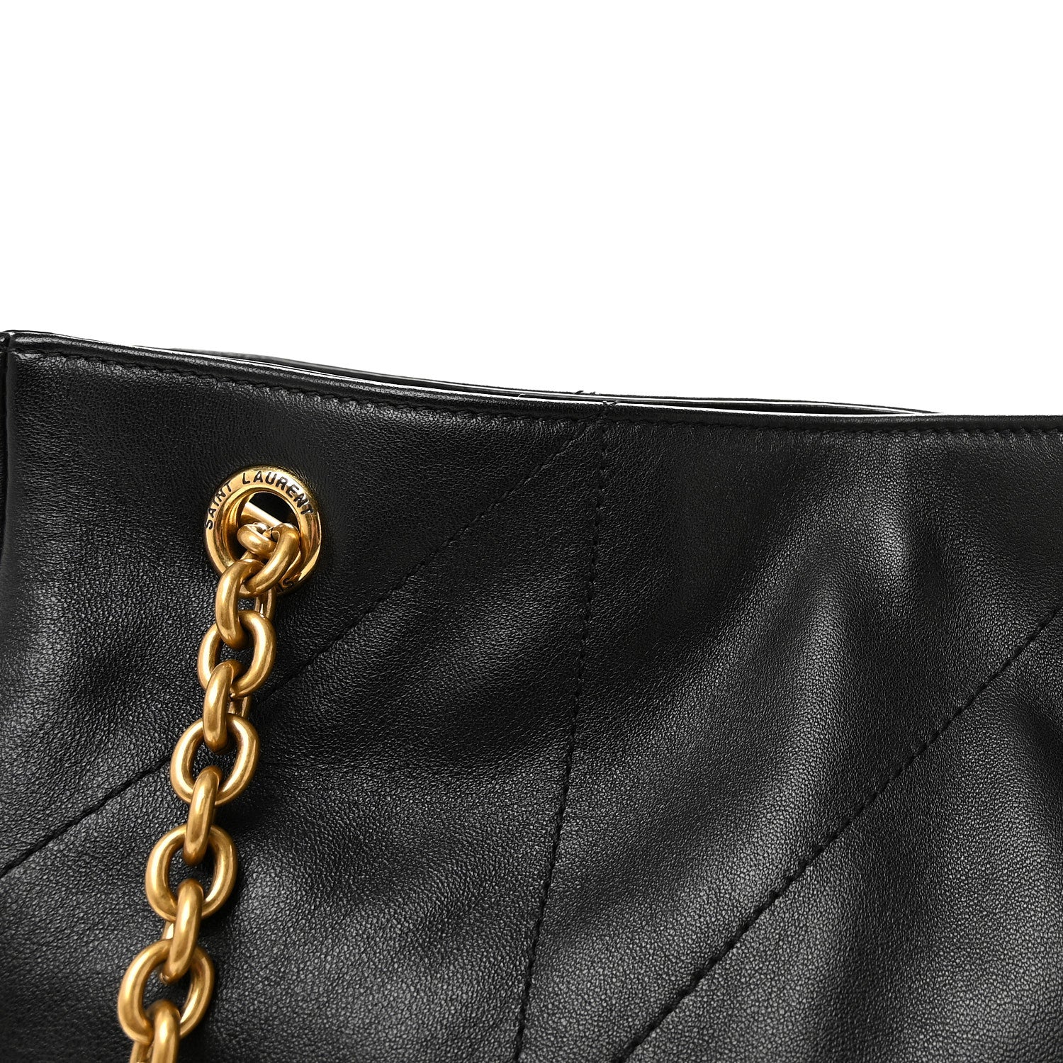 Lambskin Small Jamie Shopping Tote Black