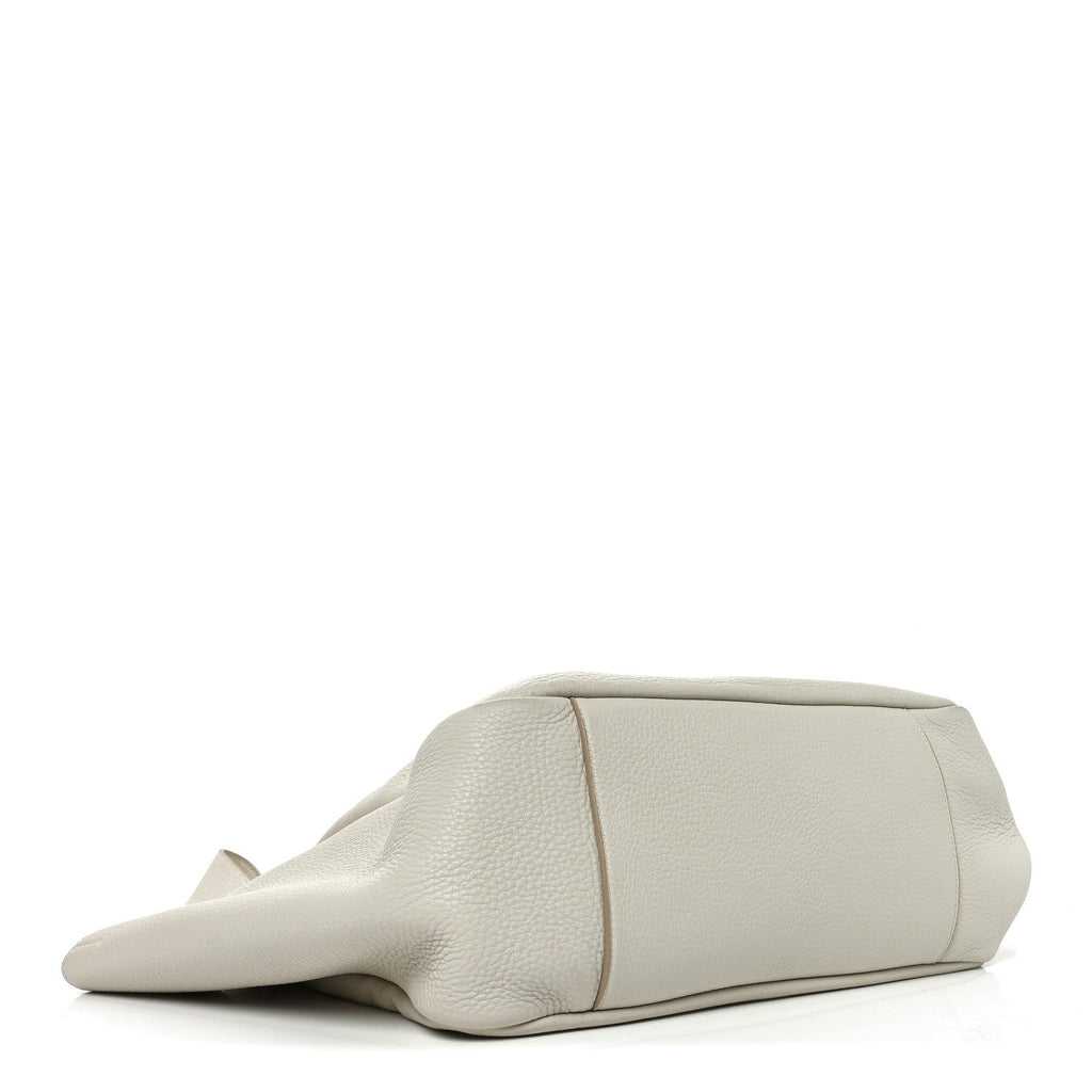 Grained Deerskin Bea Tote Blanc Vintage