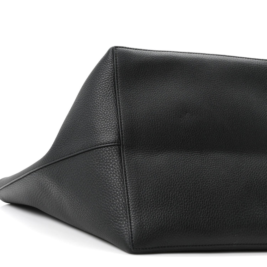 Grained Calfskin Park Tote Three Black