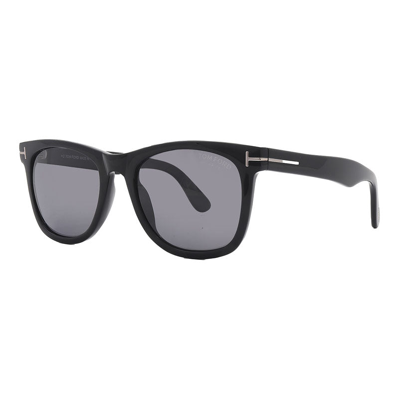 Tom Ford Sunglasses Square Full Rim, Shiny Black Frame and Smoke Polarized Lens FT1099-N01D