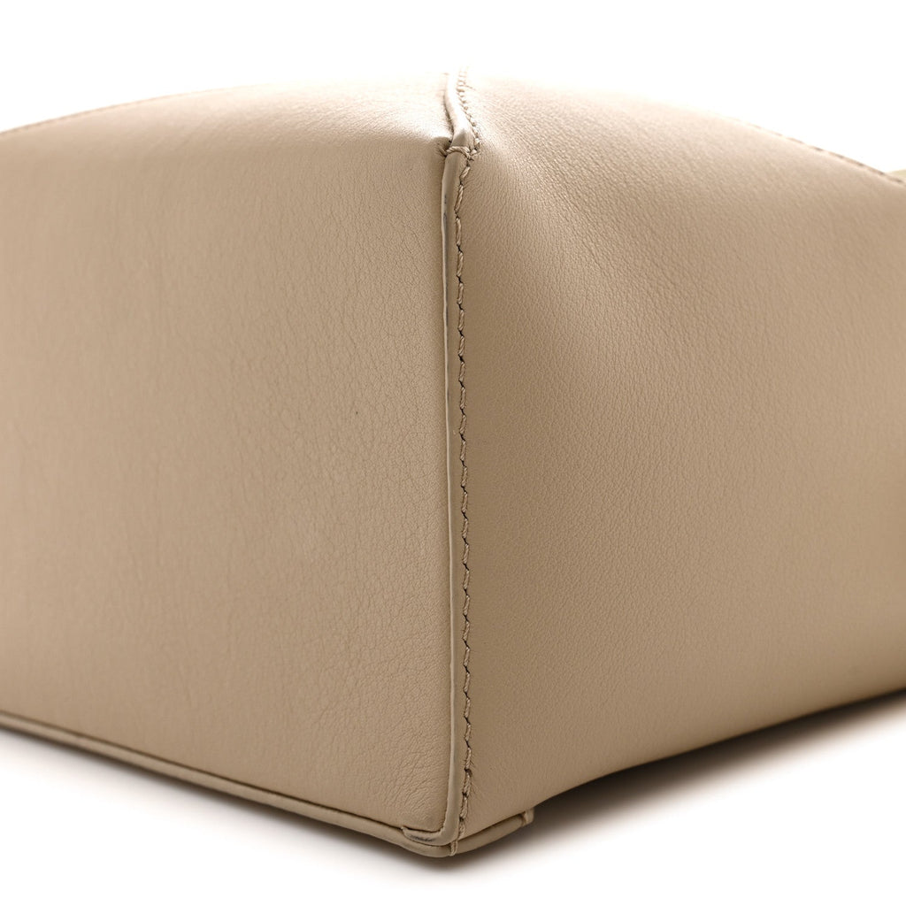 Classic Calfskin Small Puzzle Edge Bag Soft White Paper Craft