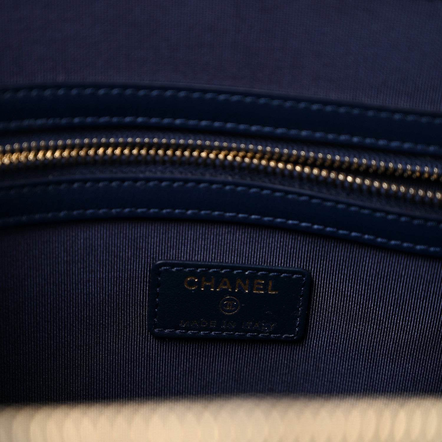 Denim Quilted Zipped Clutch Blue