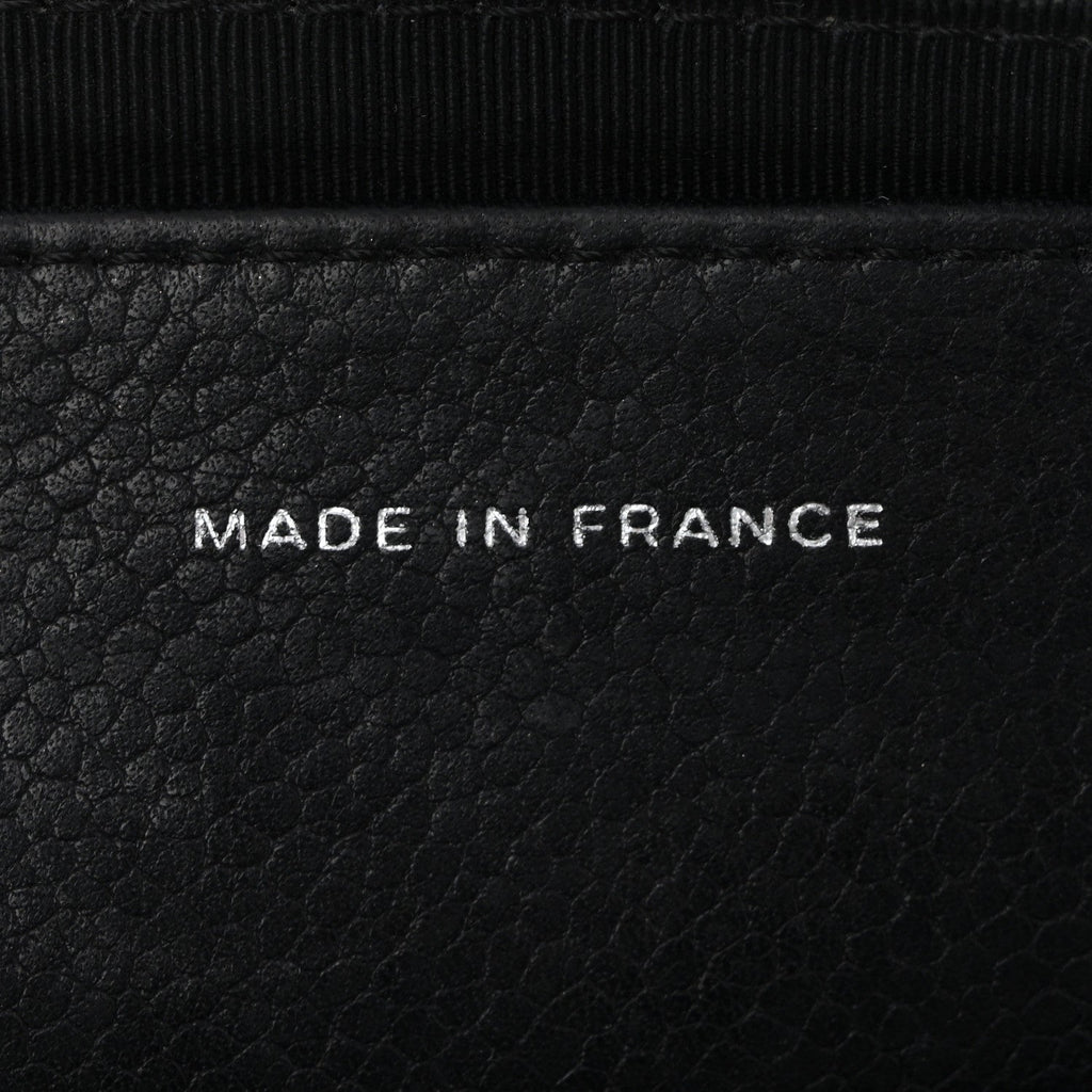 Lambskin Half Moon Wallet On Chain WOC Black