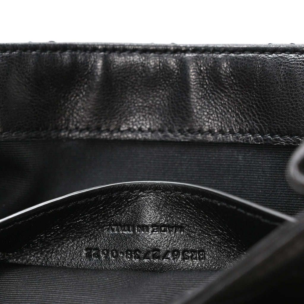 Lambskin Quilted Monogram Mini Nolita Black
