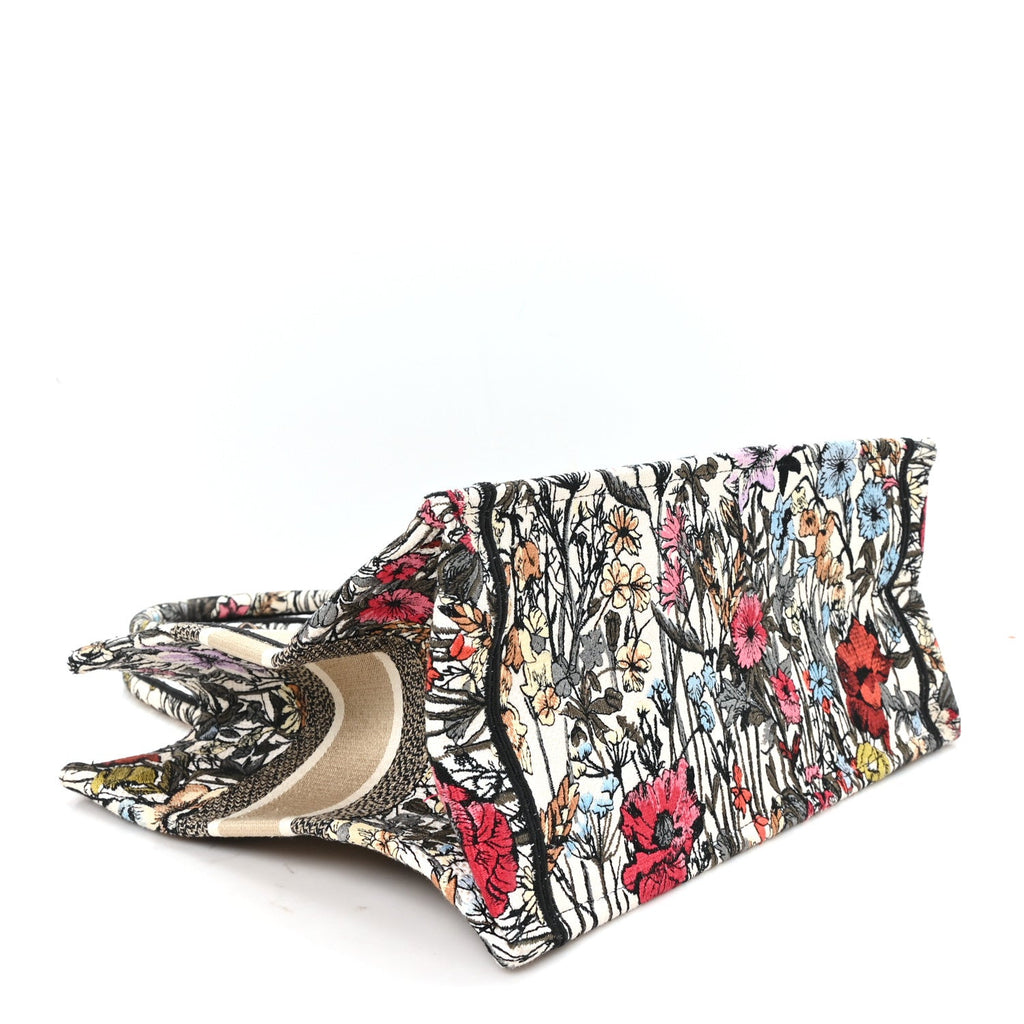 Canvas Embroidered Medium Mille Fleurs Book Tote Multicolor