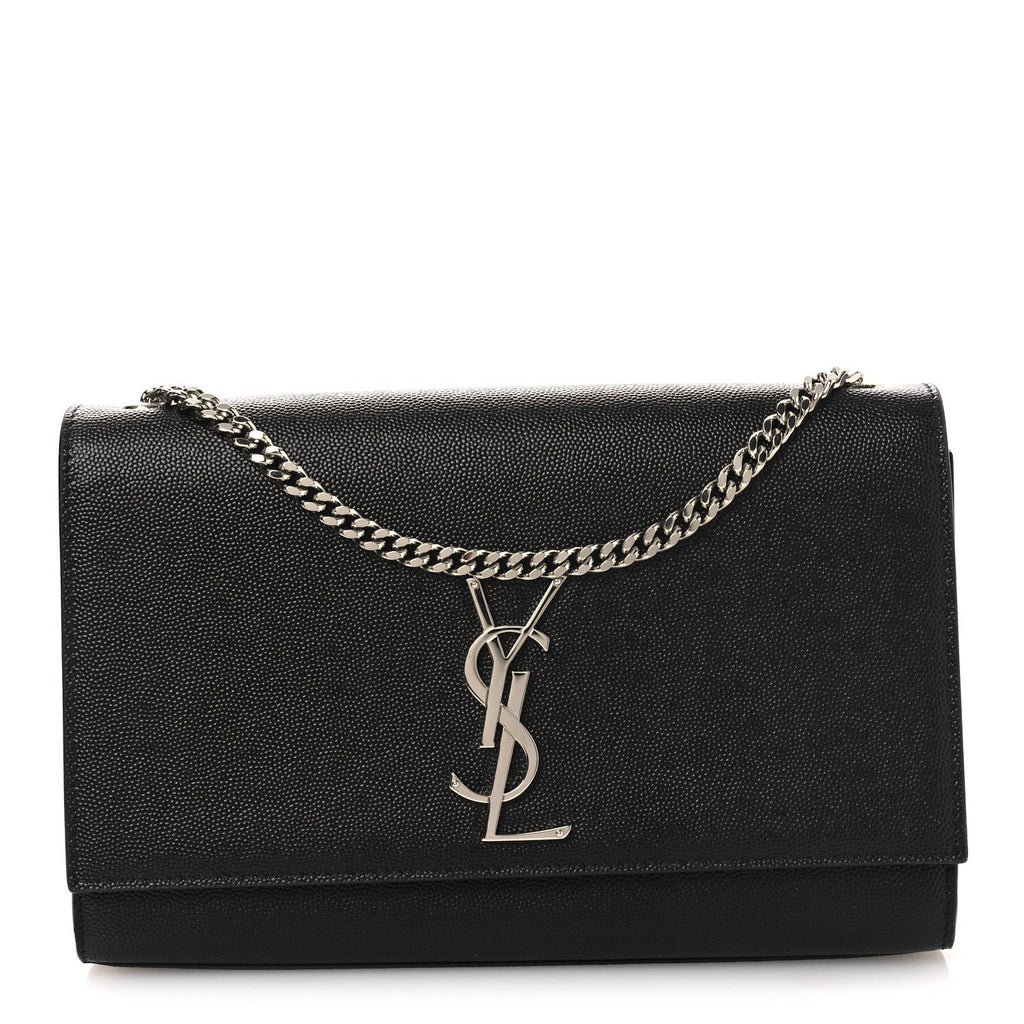 Grain De Poudre Medium Classic Monogram Kate Satchel Black