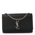 Grain De Poudre Medium Classic Monogram Kate Satchel Black
