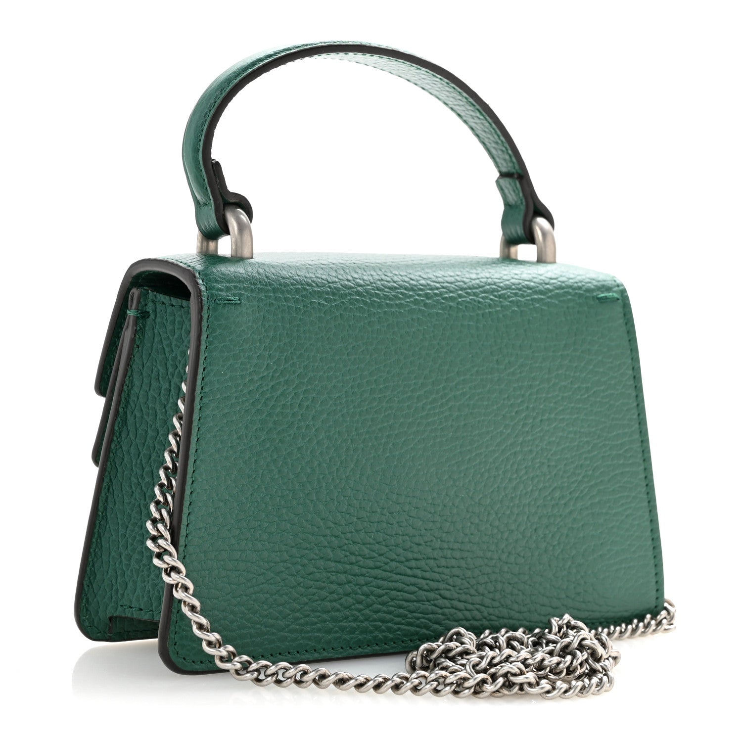 Dollar Calfskin Crystal Mini Dionysus Top Handle Bag Emerald