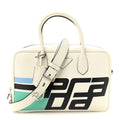 City Calfskin Racing Logo Bowler White Black