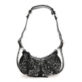 Agneau Arena Safety Pin Le Cagole Shoulder Bag XS Black
