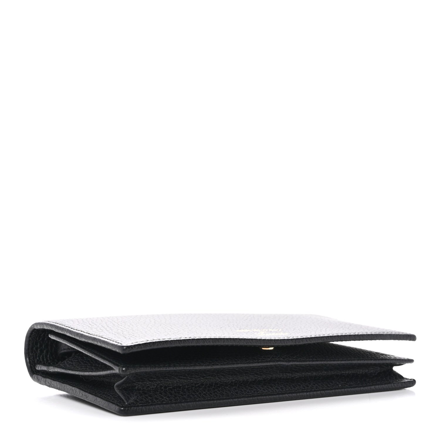 Dollar Calfskin Mini Swing Wallet Bag Black