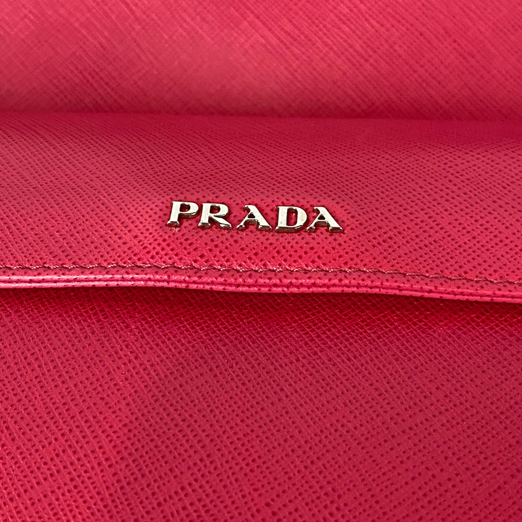 PRADA Pink Saffiano Leather Turnlock Shoulder Bag NWT