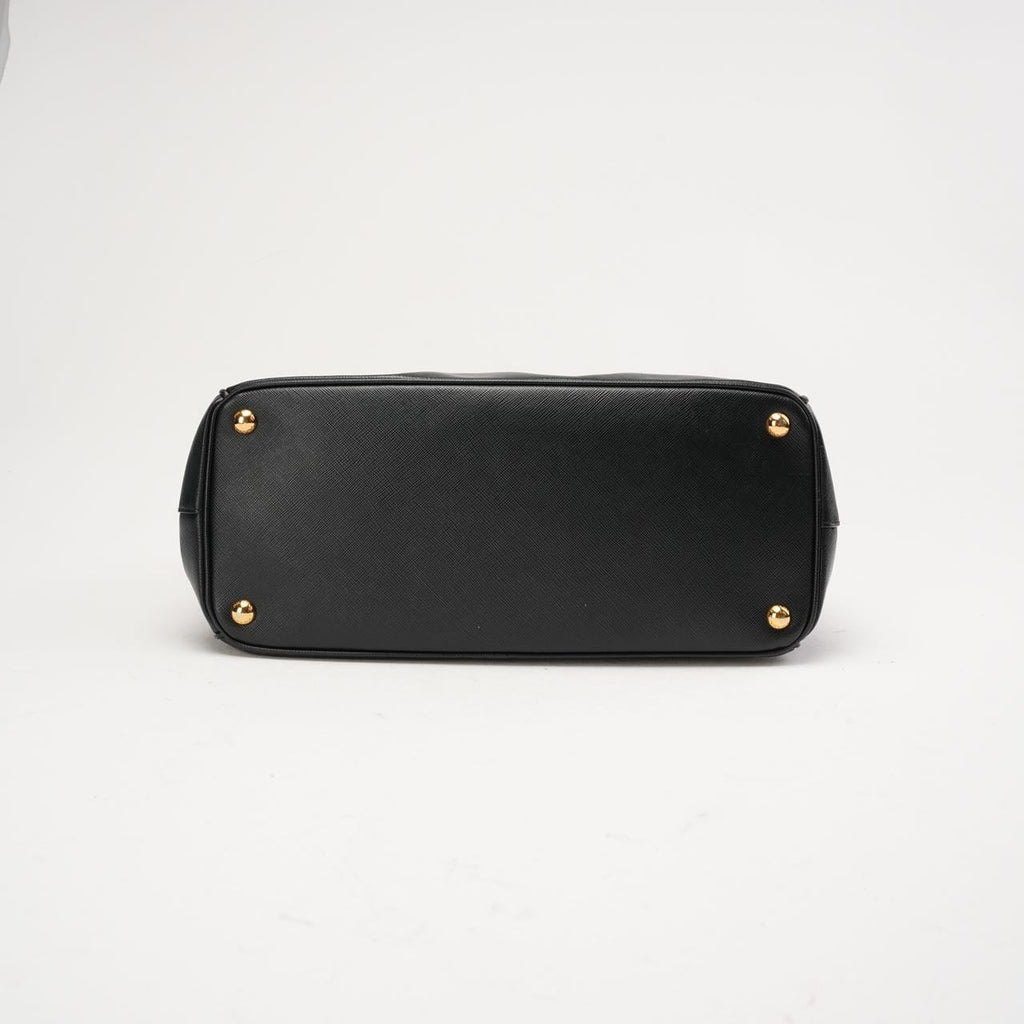 Prada Saffiano Medium Galleria Zip Tote Leather Black