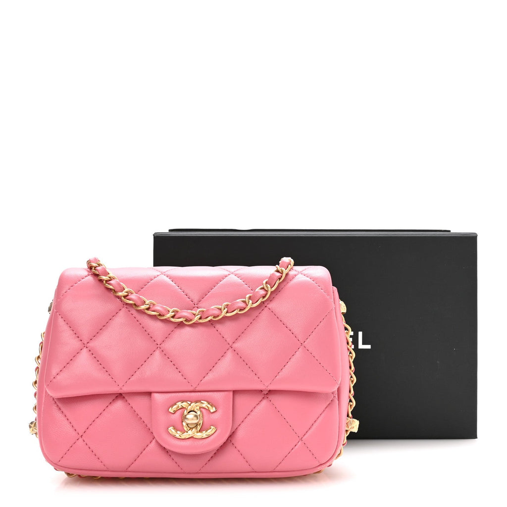 Lambskin Quilted CC Small Dynasty Flap Pink