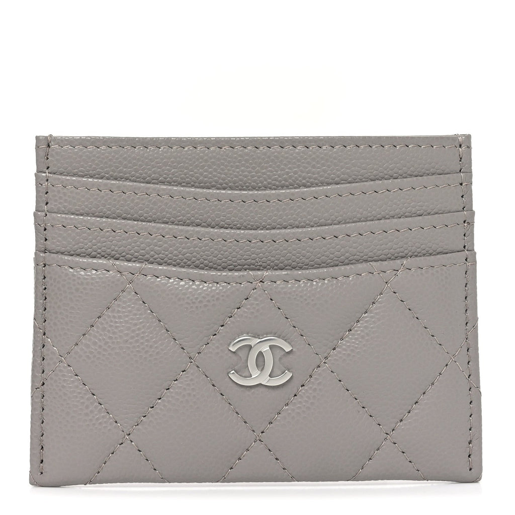 Caviar Quilted Multi Card Holder Dark Grey