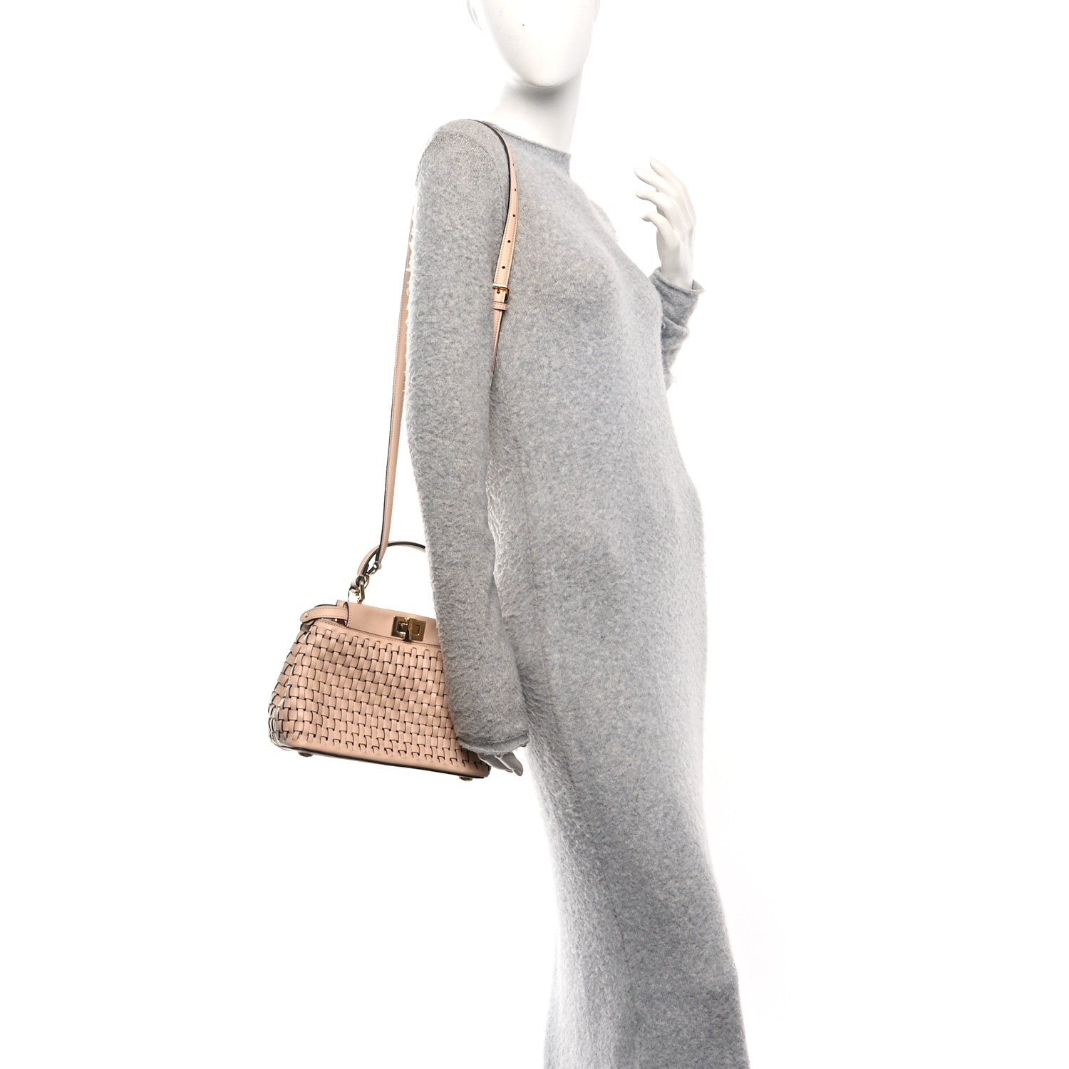 Vitello Grace Intreccio Mini Peekaboo Iconic Satchel Light Rose