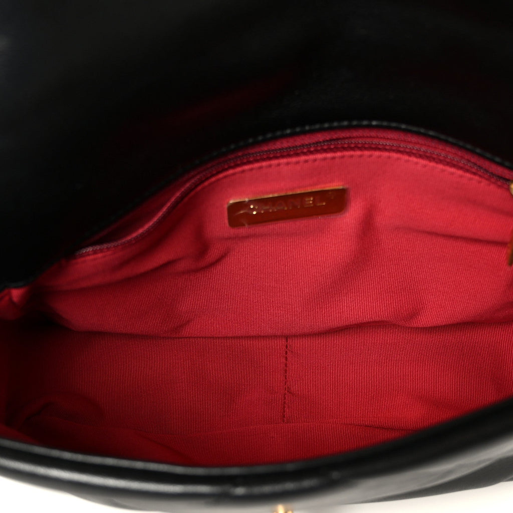 Lambskin Quilted Medium Chanel 19 Flap Black