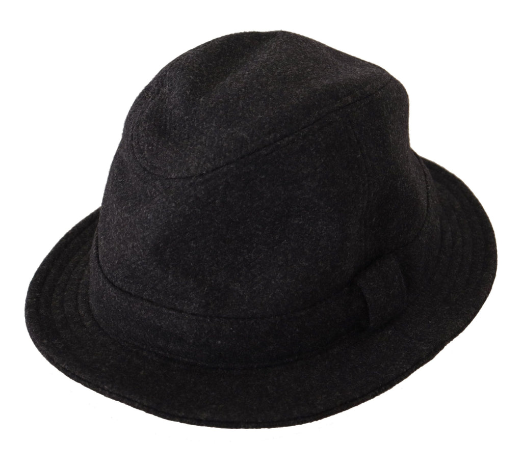 Dolce & Gabbana Gray Virgin Wool Logo Fedora Trilby Cappello Women's Hat