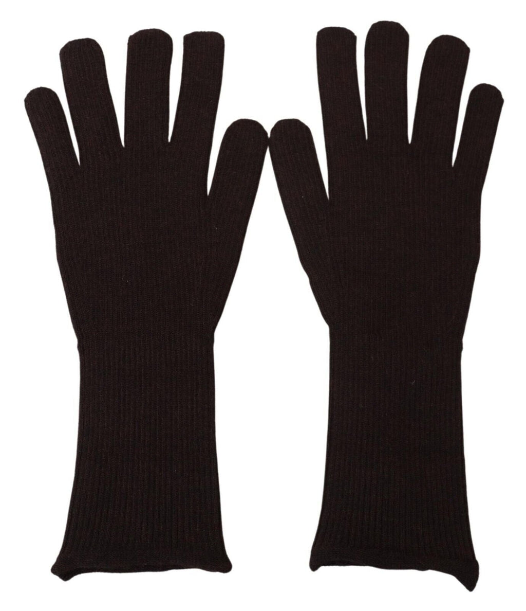 Dolce & Gabbana Brown Cashmere Silk Hands Mitten Mens Men's Gloves