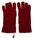 Dolce & Gabbana Red 100% Cashmere Knit Hands Mitten Mens Men's Gloves
