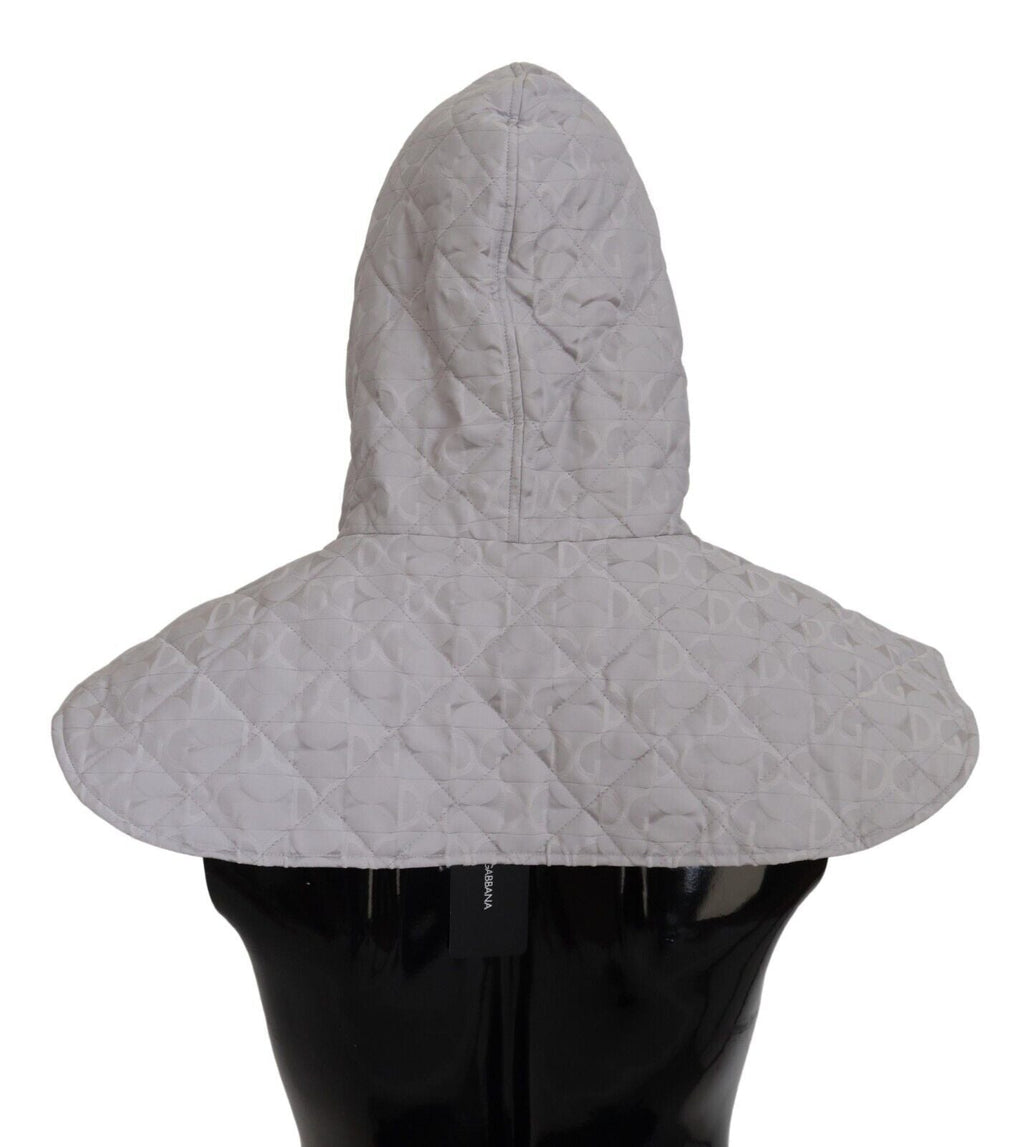 Dolce & Gabbana White Quilted Whole Head Wrap One Size Nylon Men's Hat