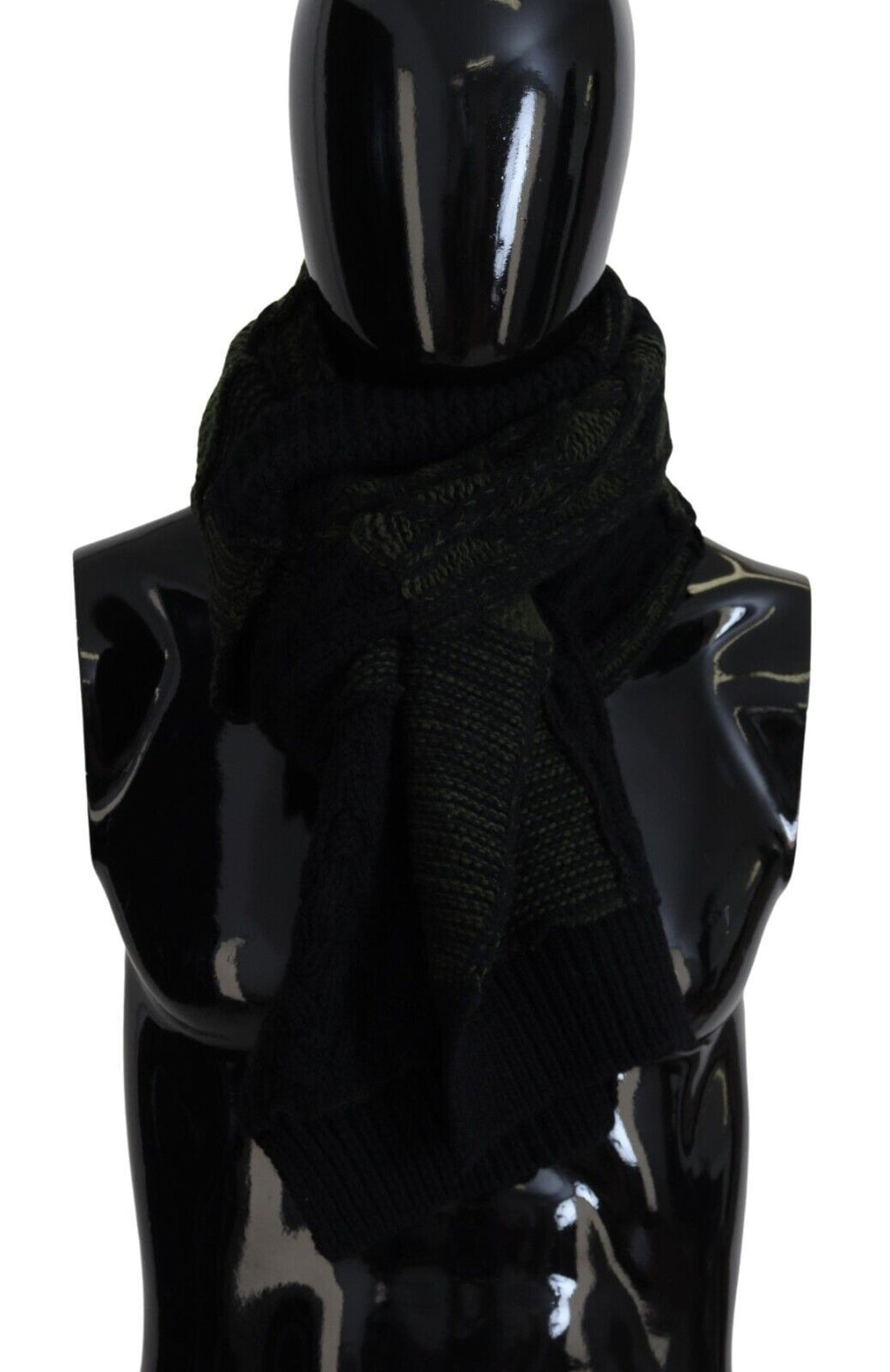Dolce & Gabbana Black Green Knitted Men Neck Wrap Shawl Men's Scarf