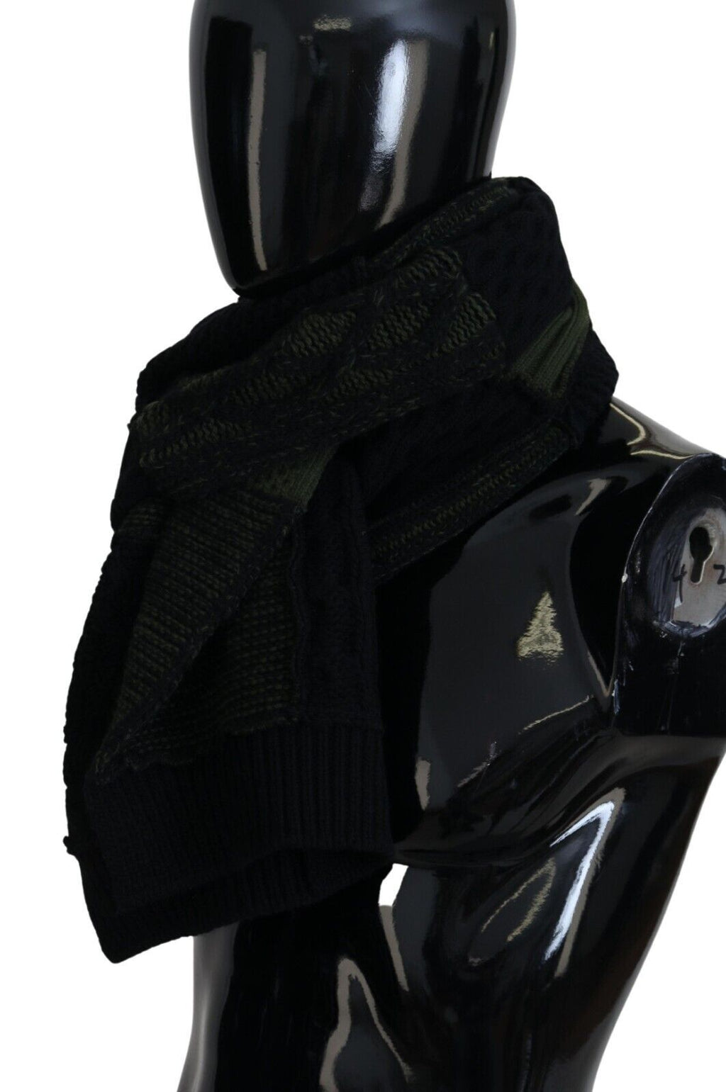 Dolce & Gabbana Black Green Knitted Men Neck Wrap Shawl Men's Scarf