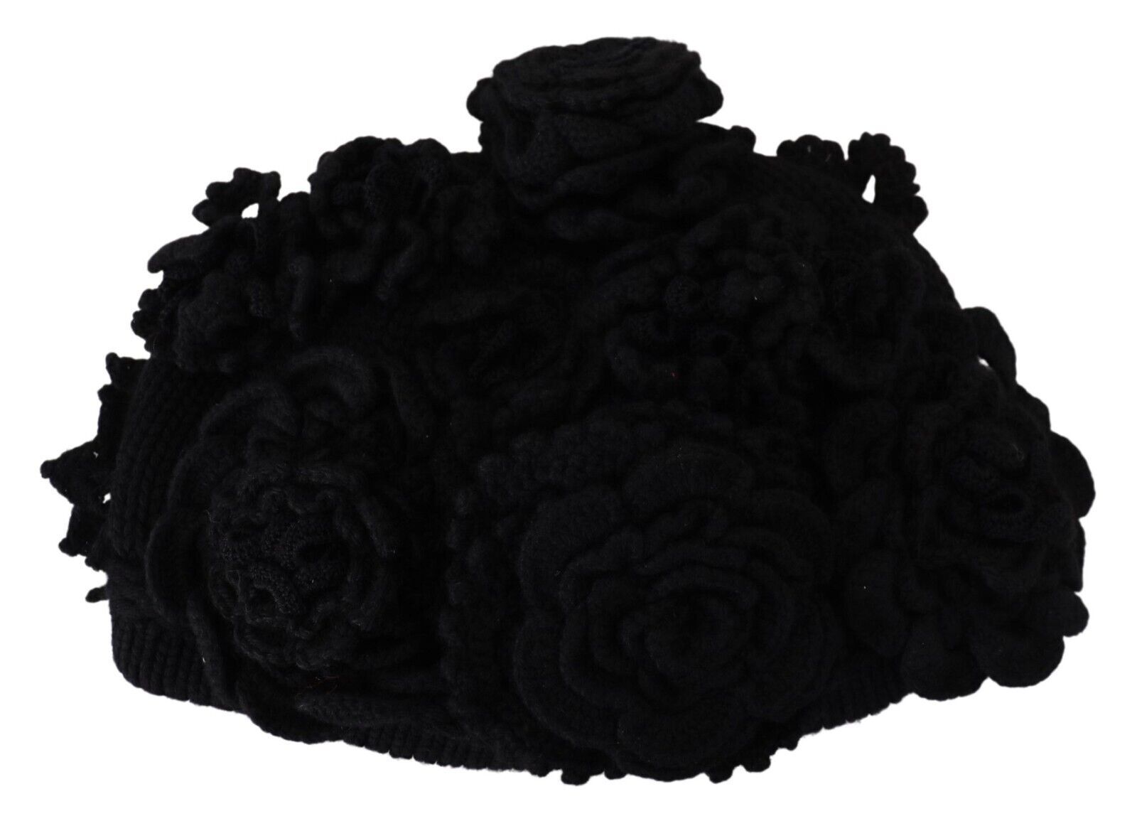 Dolce & Gabbana Black Wool Knit Winter Beanie Women's Hat