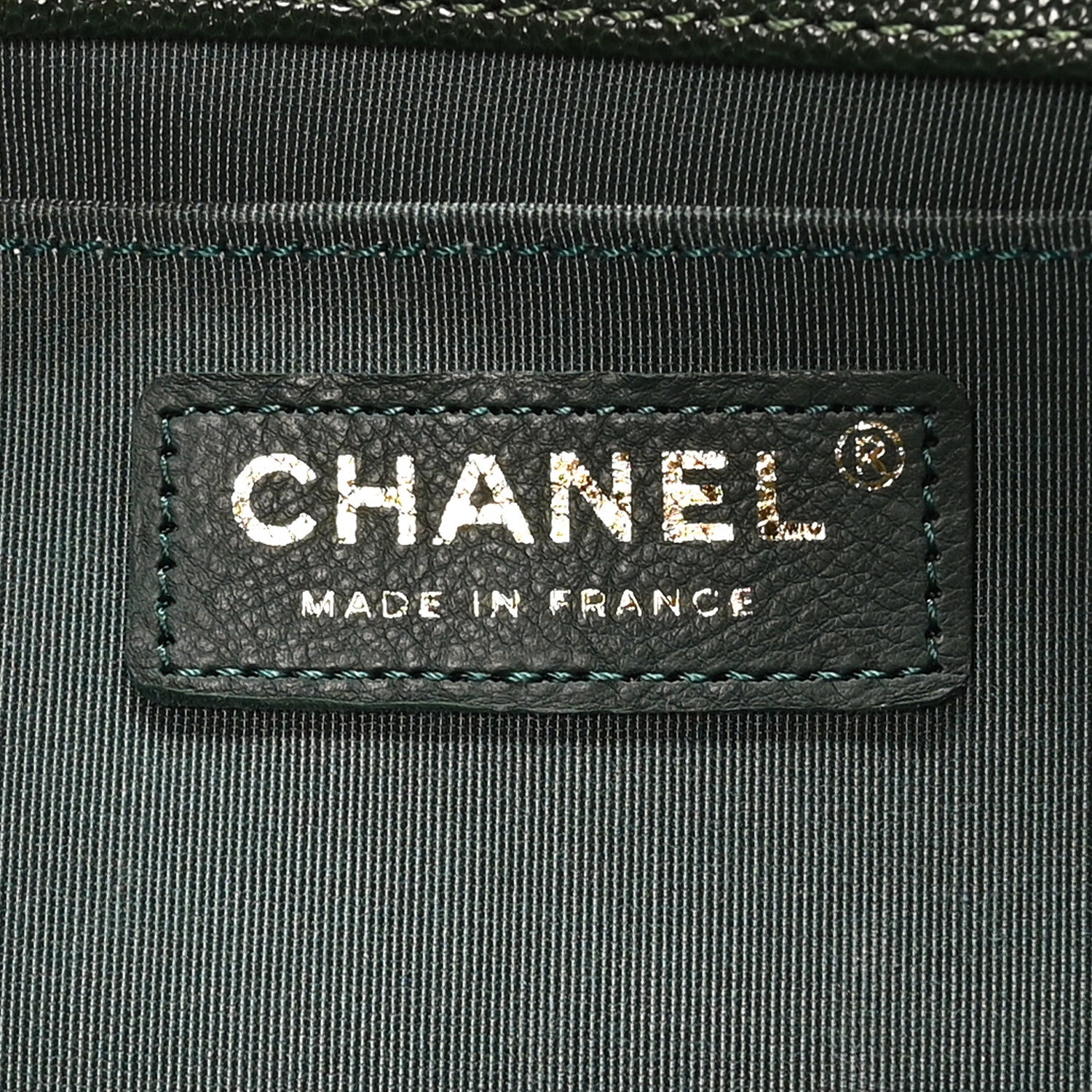 Caviar Chevron Quilted Medium Boy Flap Dark Green