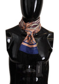 Dolce & Gabbana Multicolor Seashell Patterned DG Logo Shawl Fringe Silk Men's Scarf