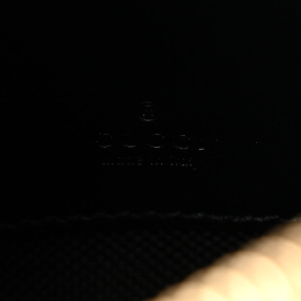 Calfskin GG Super Mini Debossed Chain Wallet Black